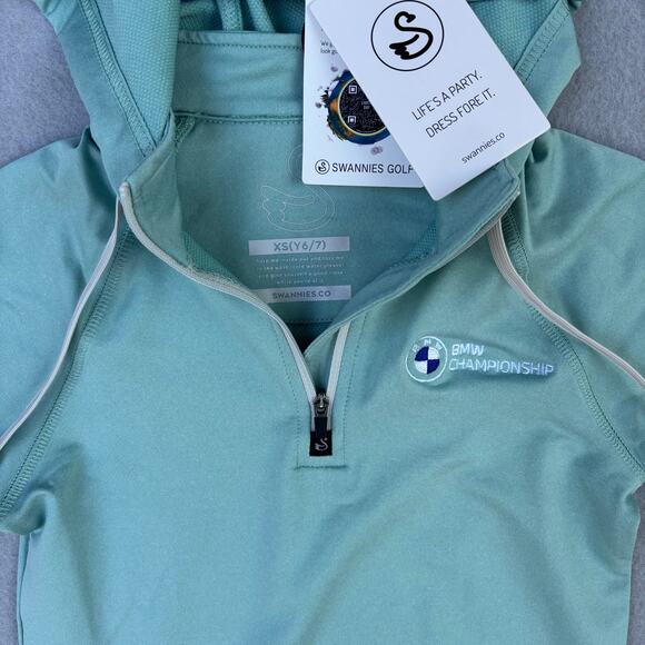 NWT Swannies VanDyke hoodie Junior XS 6/7 Marine heather BMW Championship - Picture 2 of 7
